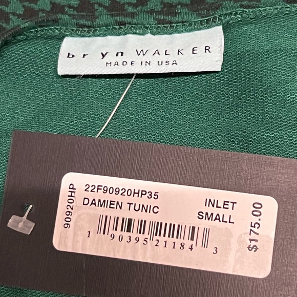 NWT Bryn Walker Women's S, XXS Green Inlet Houndstooth Damien Tunic Dress - Picture 9 of 10